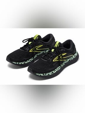 Brooks Glycerin 19 Womens 7.5 B/ 38.5Black Neon Green Running  Athletic Sneakers